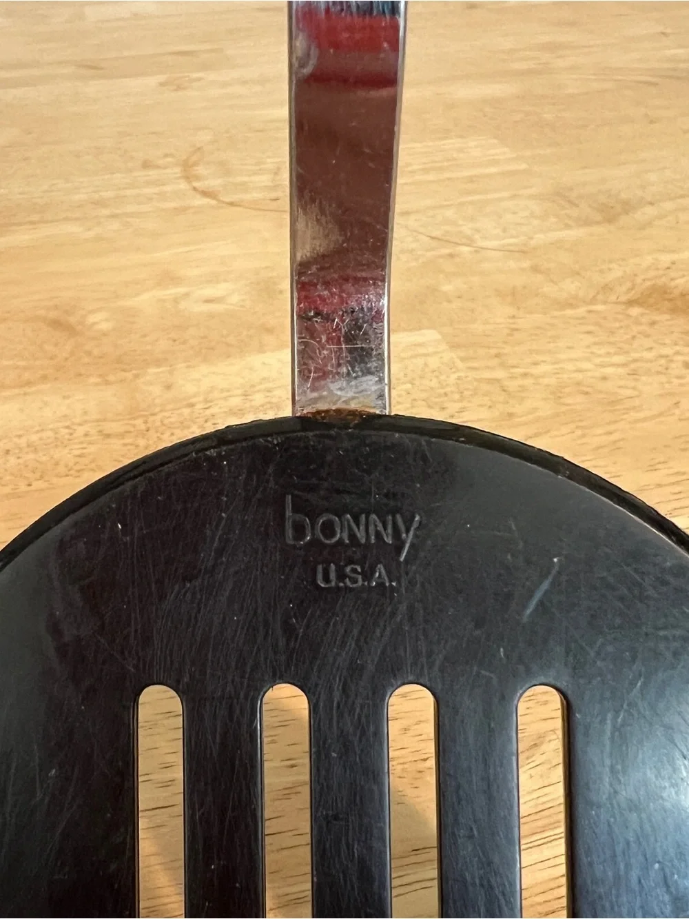 Vintage Bonny Nylon Spatula Black Slotted Kitchen USA Pancake Flipper